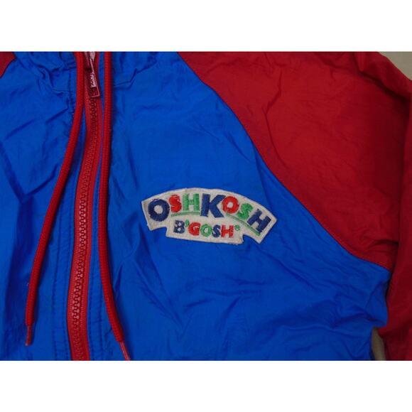 Vintage Oshkosh B'gosh Kids Jacket Windbreaker 5/6 Primary Colorblock 90s - Picture 2 of 10
